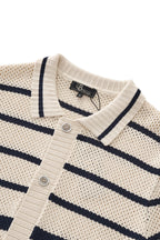 Regatta Mesh Stripe Knit SS Shirt IVORY