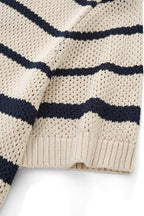 Regatta Mesh Stripe Knit SS Shirt IVORY