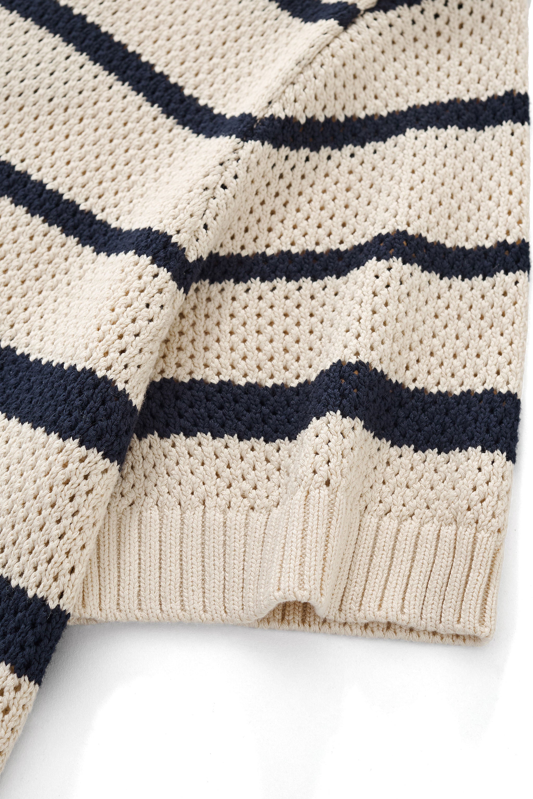 Regatta Mesh Stripe Knit SS Shirt IVORY