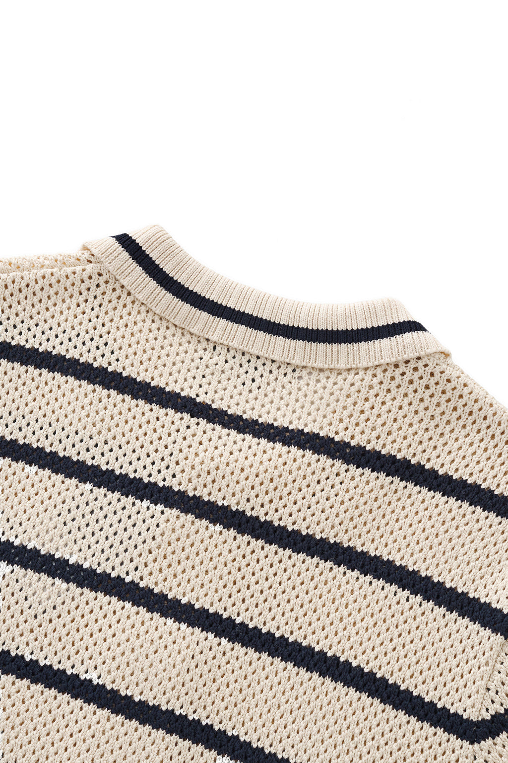Regatta Mesh Stripe Knit SS Shirt IVORY