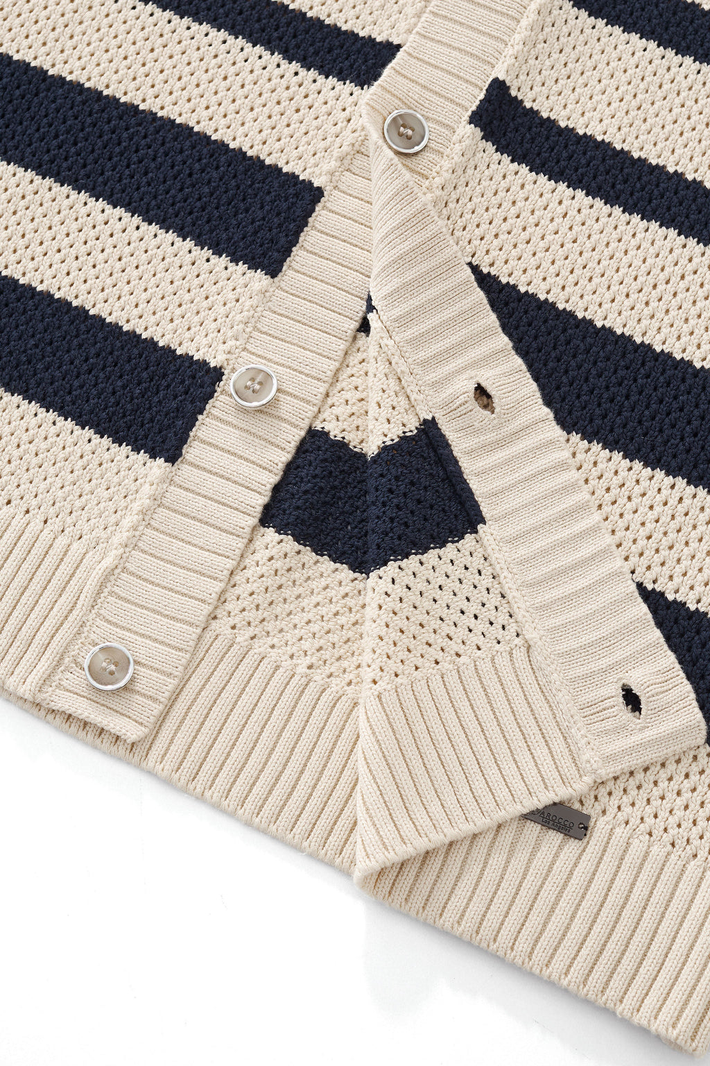 Regatta Mesh Stripe Knit SS Shirt IVORY