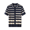Regatta Mesh Stripe Knit SS Shirt NAVY