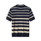 Regatta Mesh Stripe Knit SS Shirt NAVY