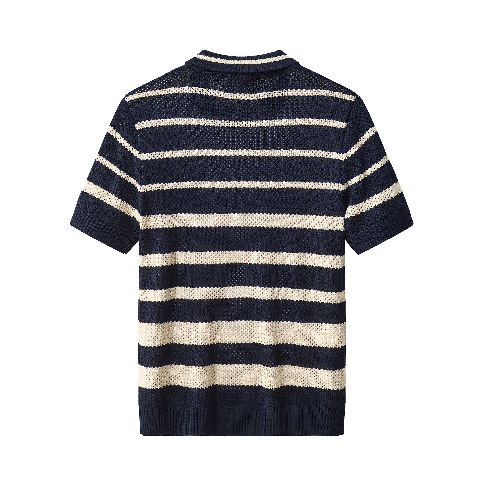 Regatta Mesh Stripe Knit SS Shirt NAVY