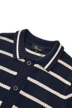 Regatta Mesh Stripe Knit SS Shirt NAVY