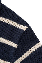 Regatta Mesh Stripe Knit SS Shirt NAVY