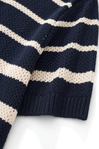 Regatta Mesh Stripe Knit SS Shirt NAVY