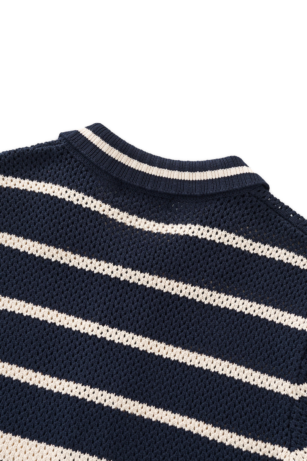 Regatta Mesh Stripe Knit SS Shirt NAVY
