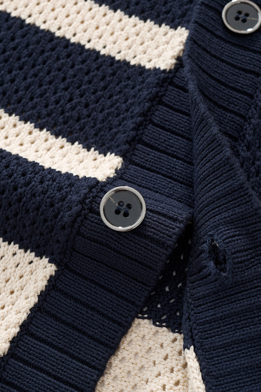 Regatta Mesh Stripe Knit SS Shirt NAVY