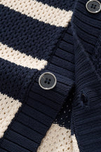 Regatta Mesh Stripe Knit SS Shirt NAVY