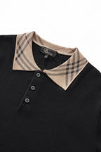 Imperial Collar Knit Polo BLACK