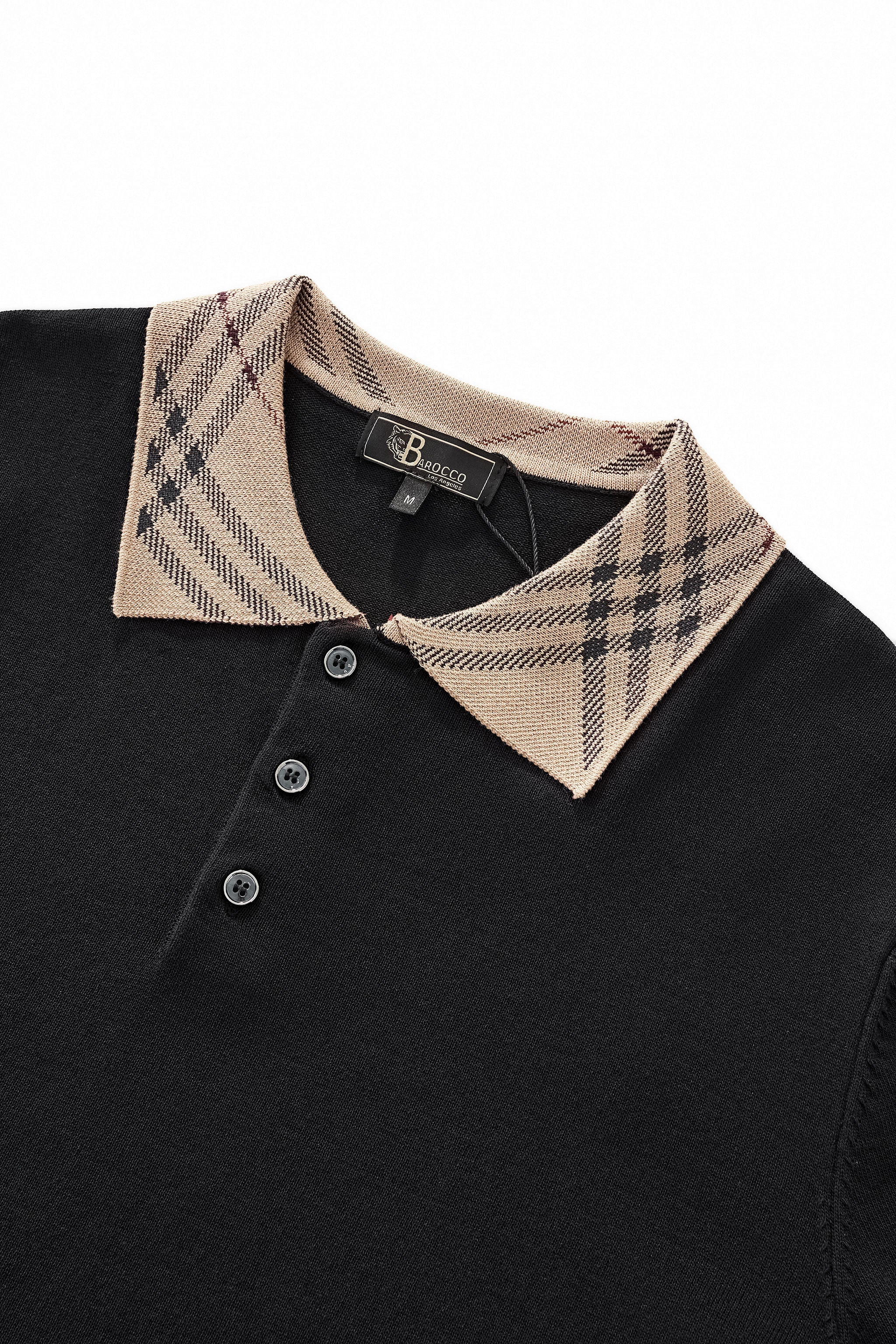Imperial Collar Knit Polo BLACK