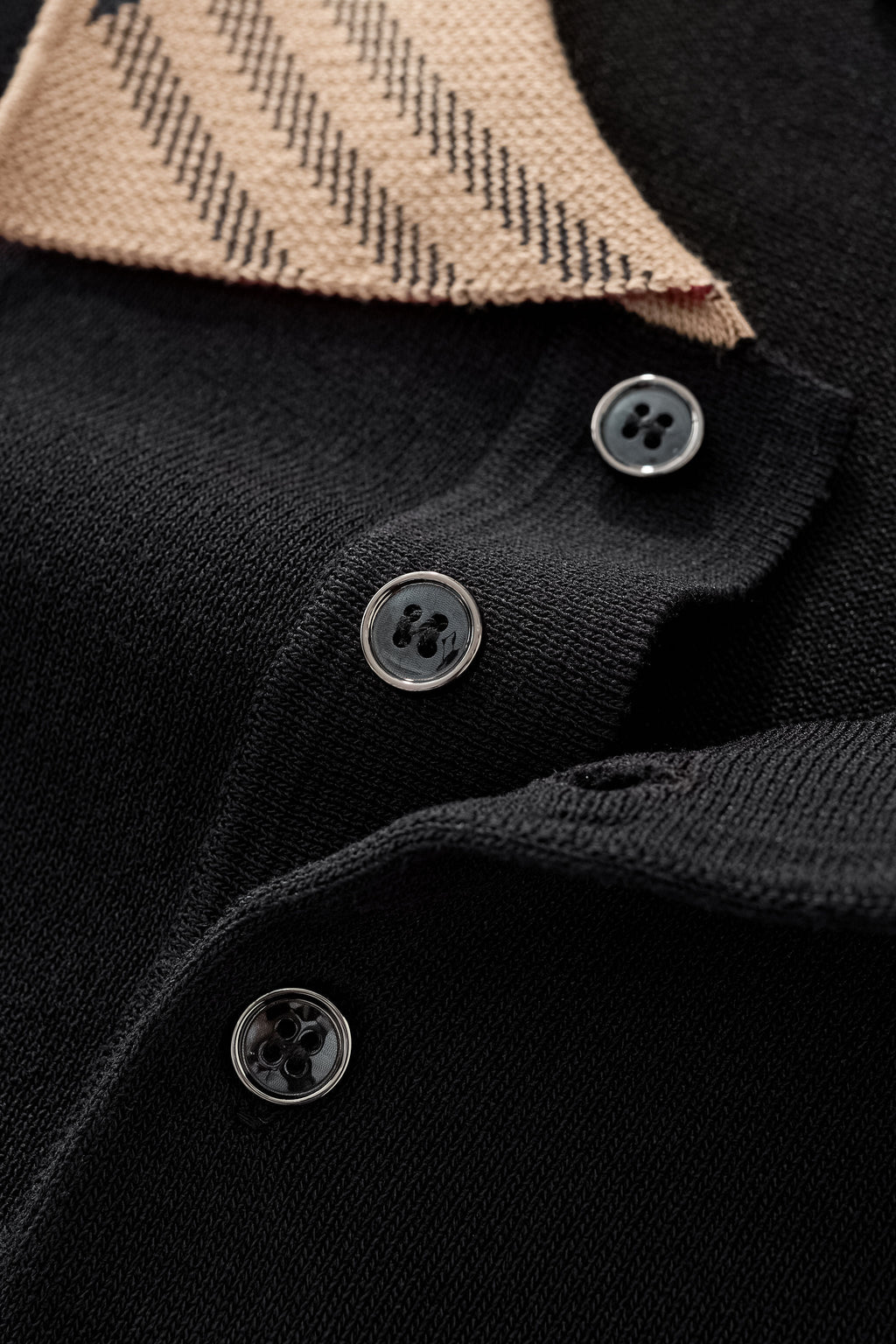 Imperial Collar Knit Polo BLACK