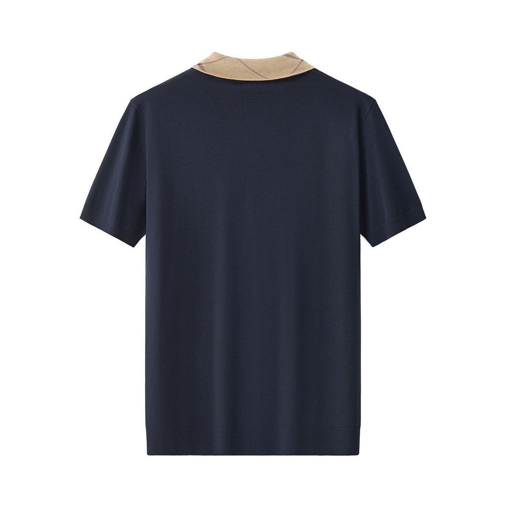 Imperial Collar Knit Polo NAVY