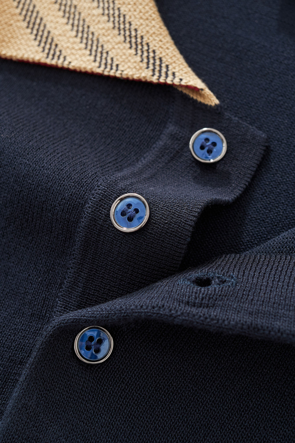 Imperial Collar Knit Polo NAVY
