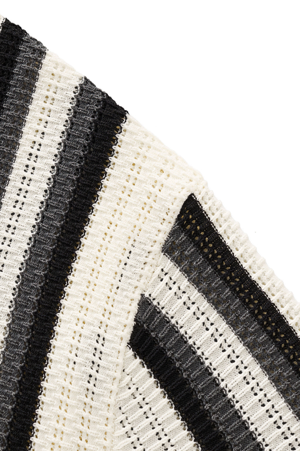 Riviera Stripe Mesh Knit SS Shirt IVORY