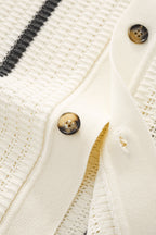 Riviera Stripe Mesh Knit SS Shirt IVORY