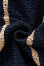 Riviera Stripe Mesh Knit SS Shirt NAVY