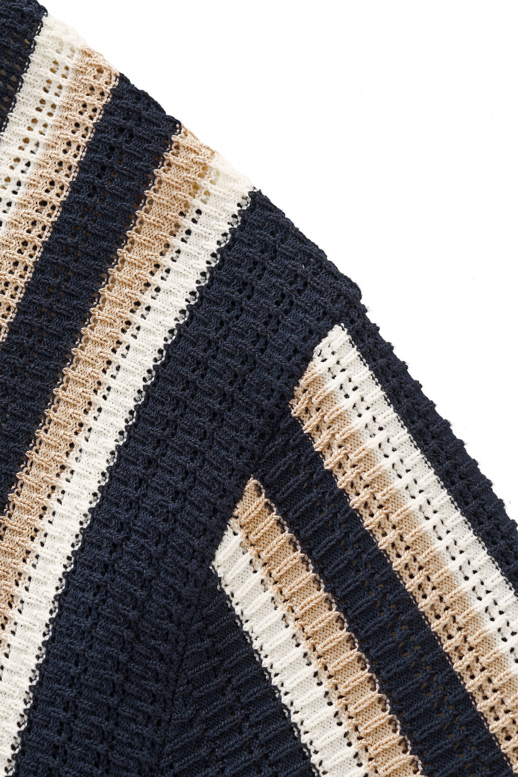 Riviera Stripe Mesh Knit SS Shirt NAVY