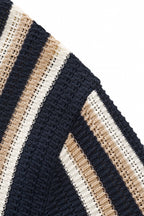 Riviera Stripe Mesh Knit SS Shirt NAVY