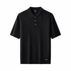 Milano Texture Knit Polo BLACK