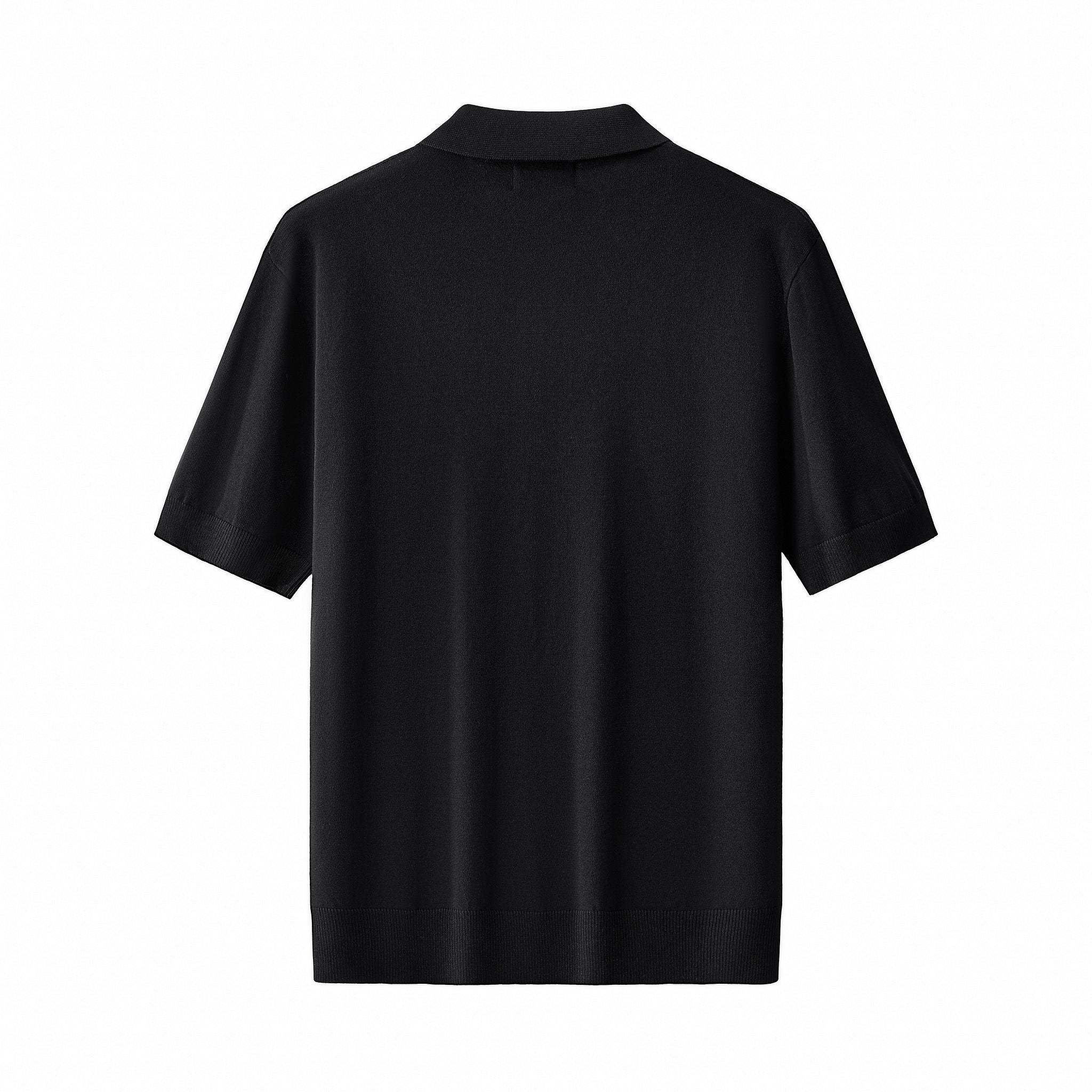 Milano Texture Knit Polo BLACK
