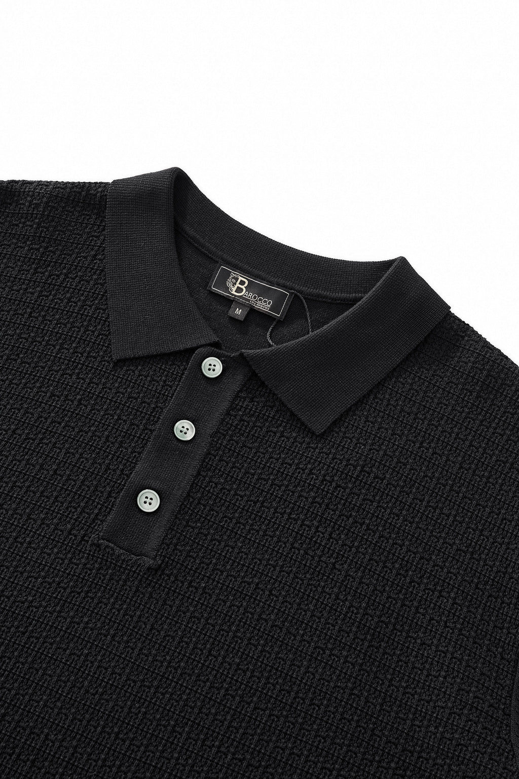 Milano Texture Knit Polo BLACK
