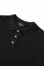 Milano Texture Knit Polo BLACK