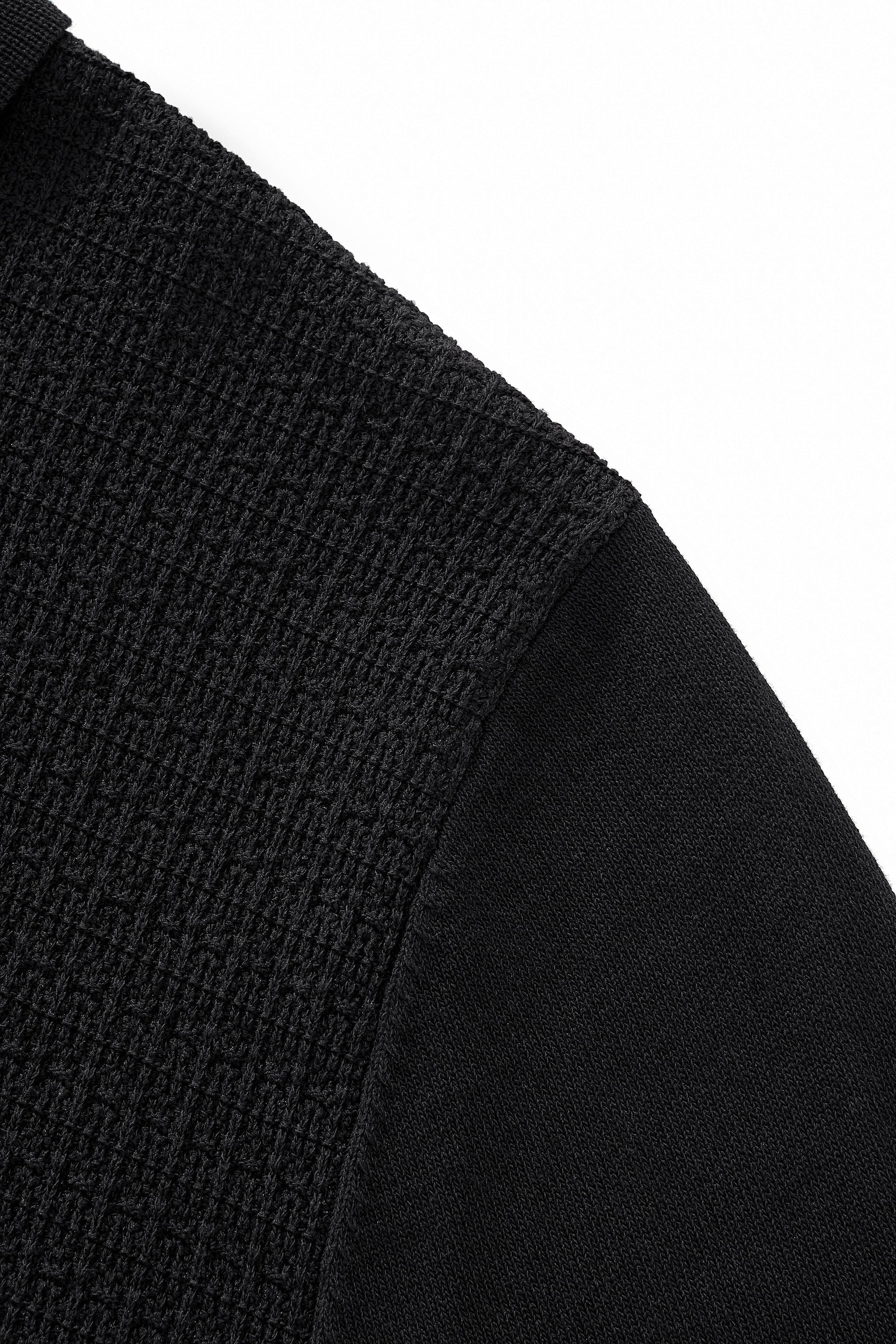 Milano Texture Knit Polo BLACK