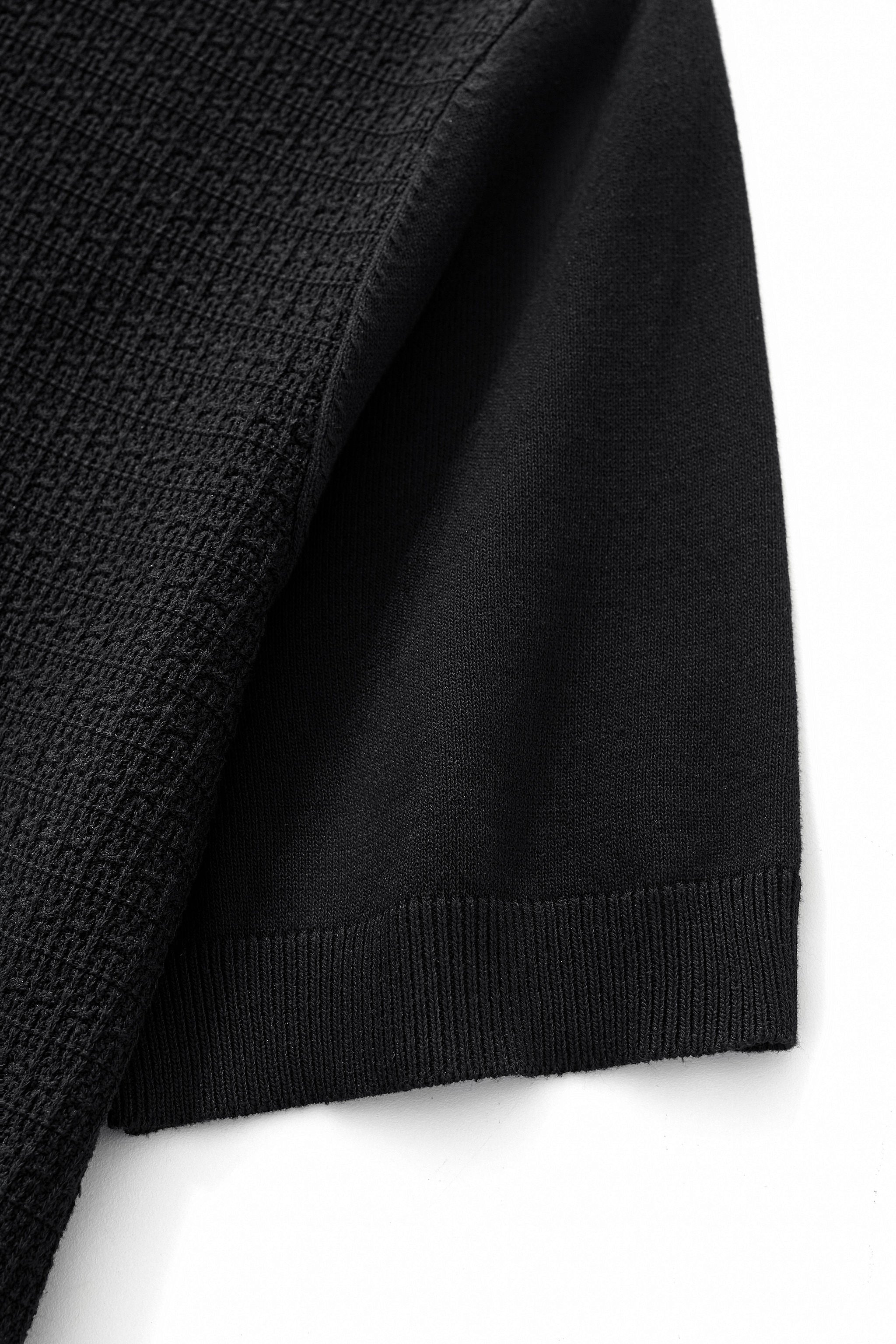Milano Texture Knit Polo BLACK