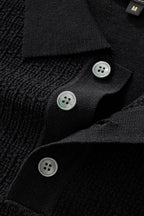 Milano Texture Knit Polo BLACK