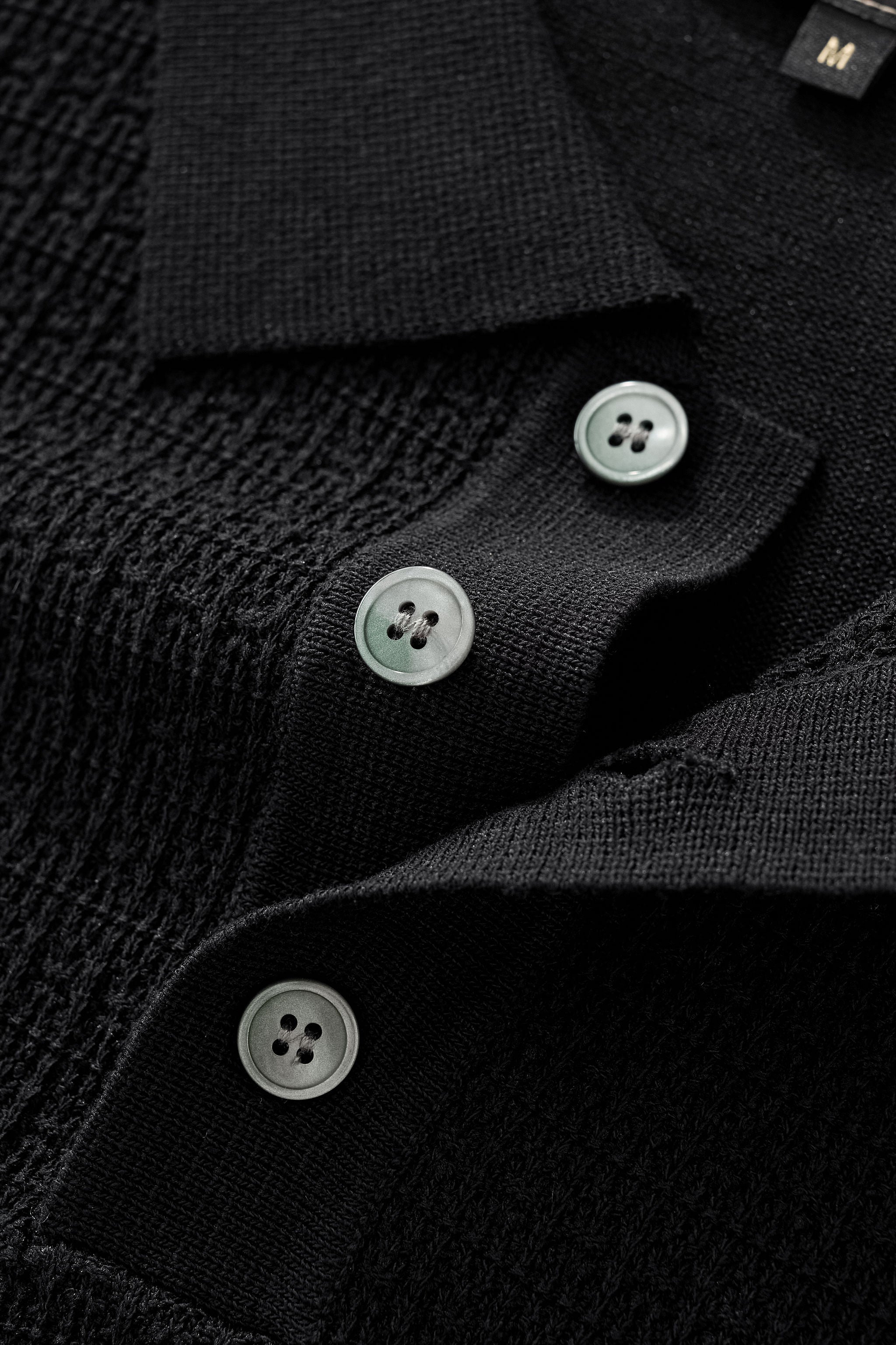 Milano Texture Knit Polo BLACK