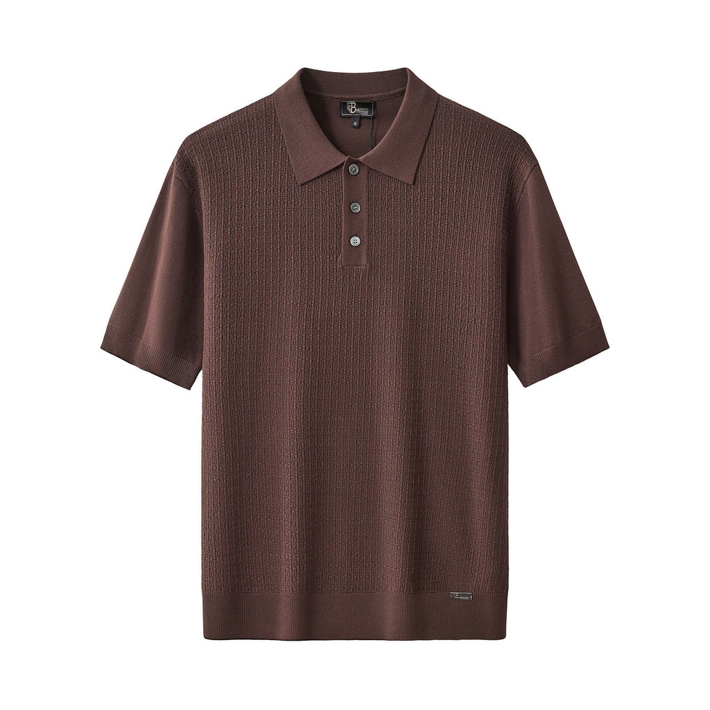 Milano Texture Knit Polo BROWN