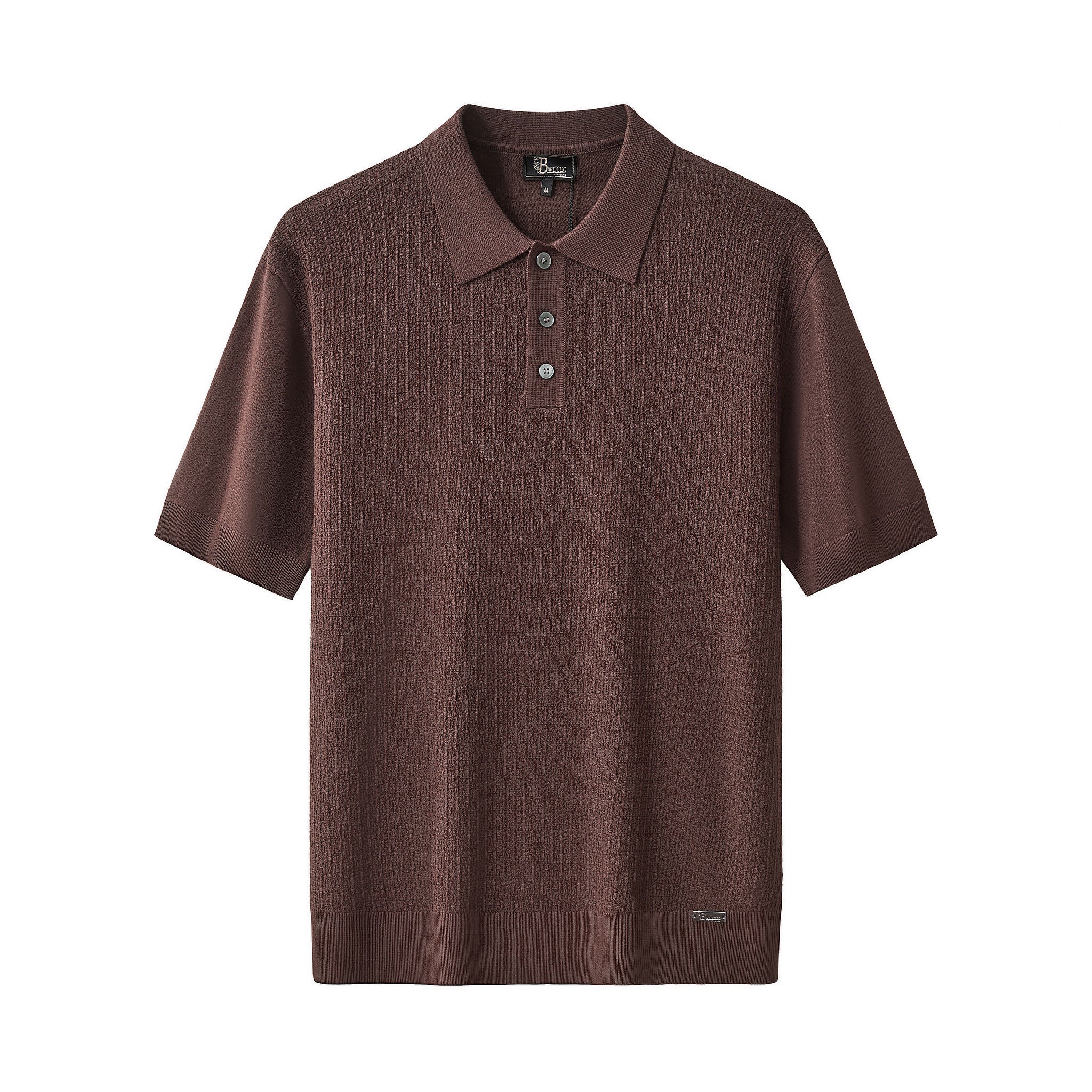Milano Texture Knit Polo BROWN
