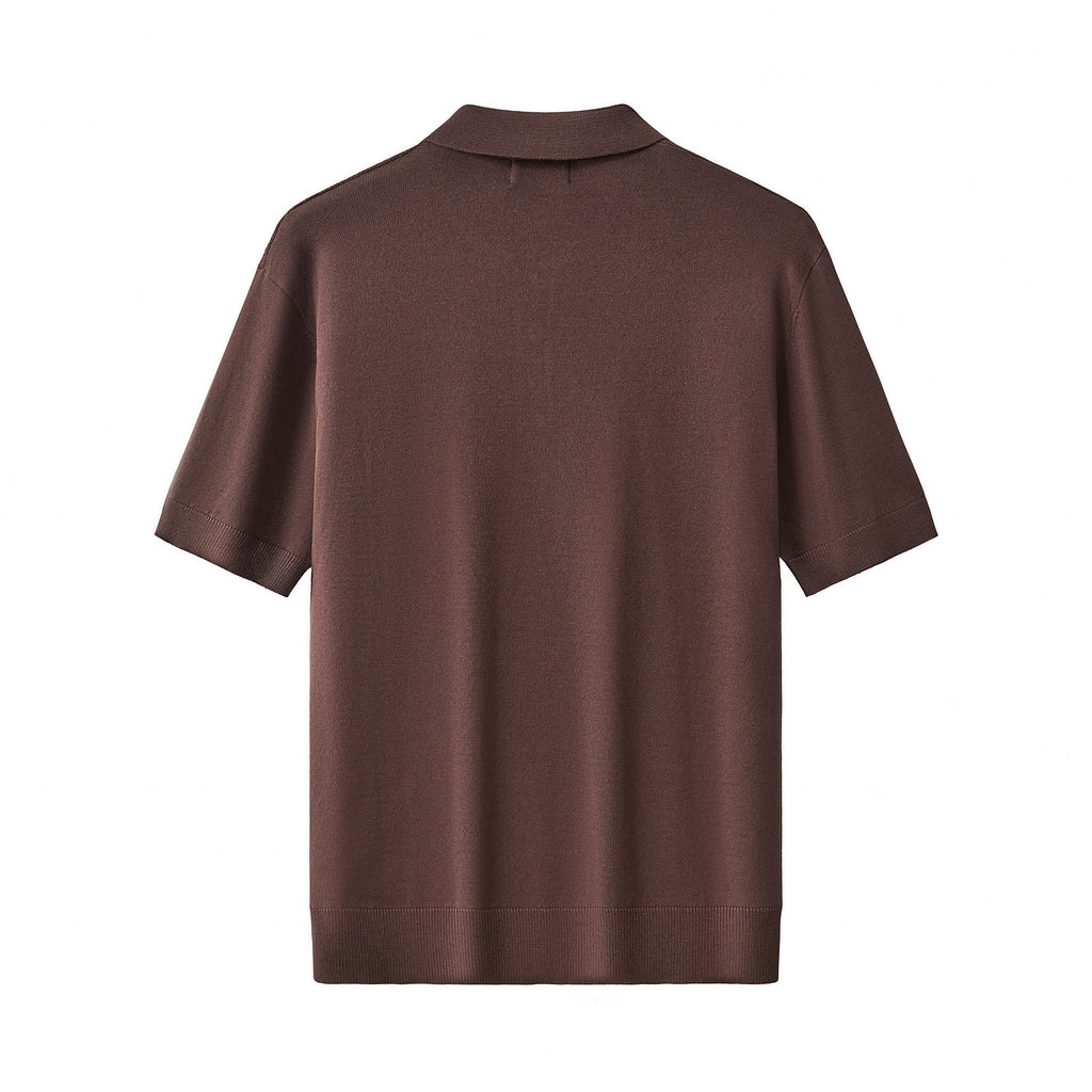 Milano Texture Knit Polo BROWN
