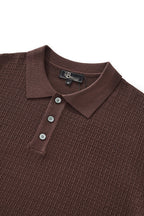 Milano Texture Knit Polo BROWN