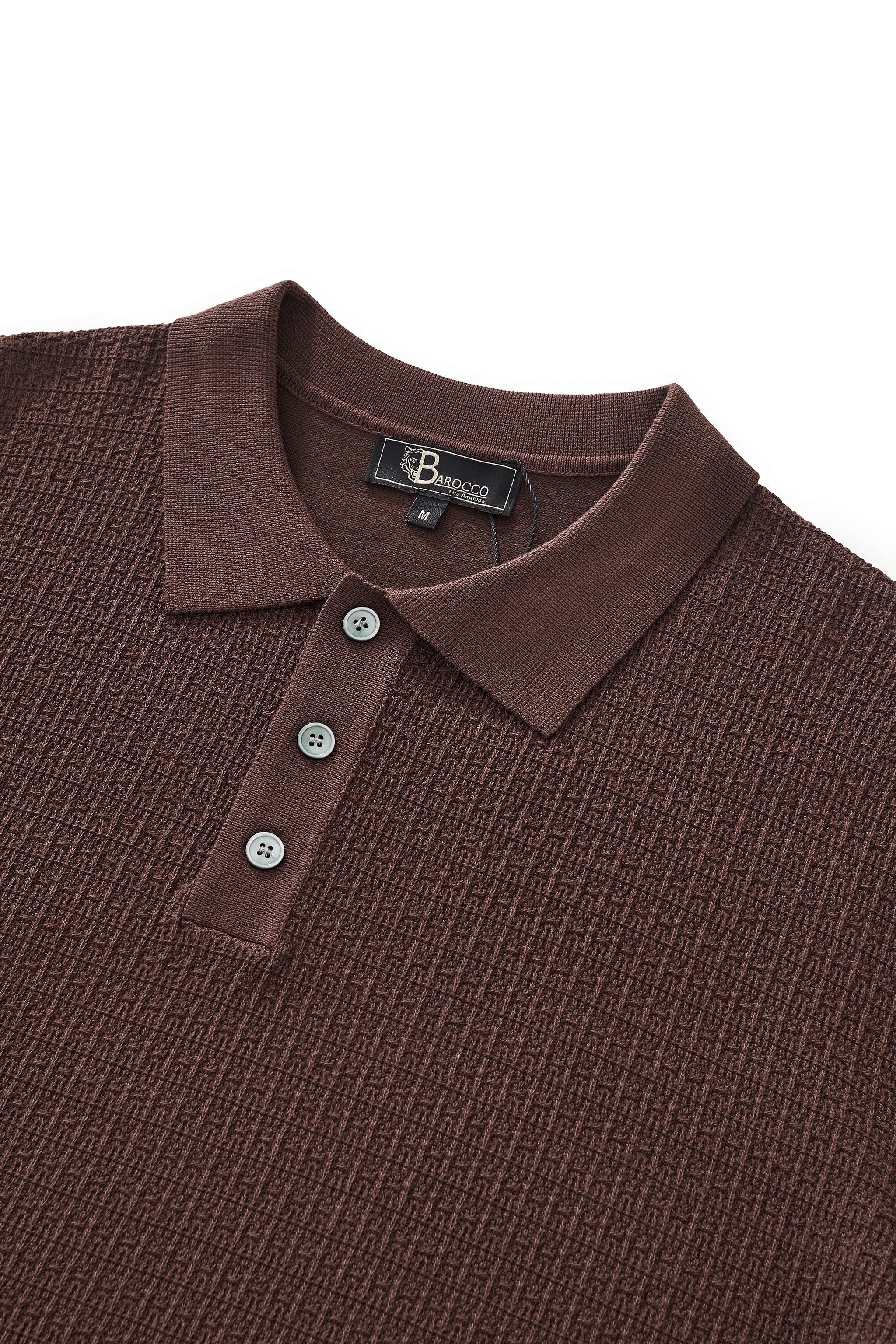 Milano Texture Knit Polo BROWN