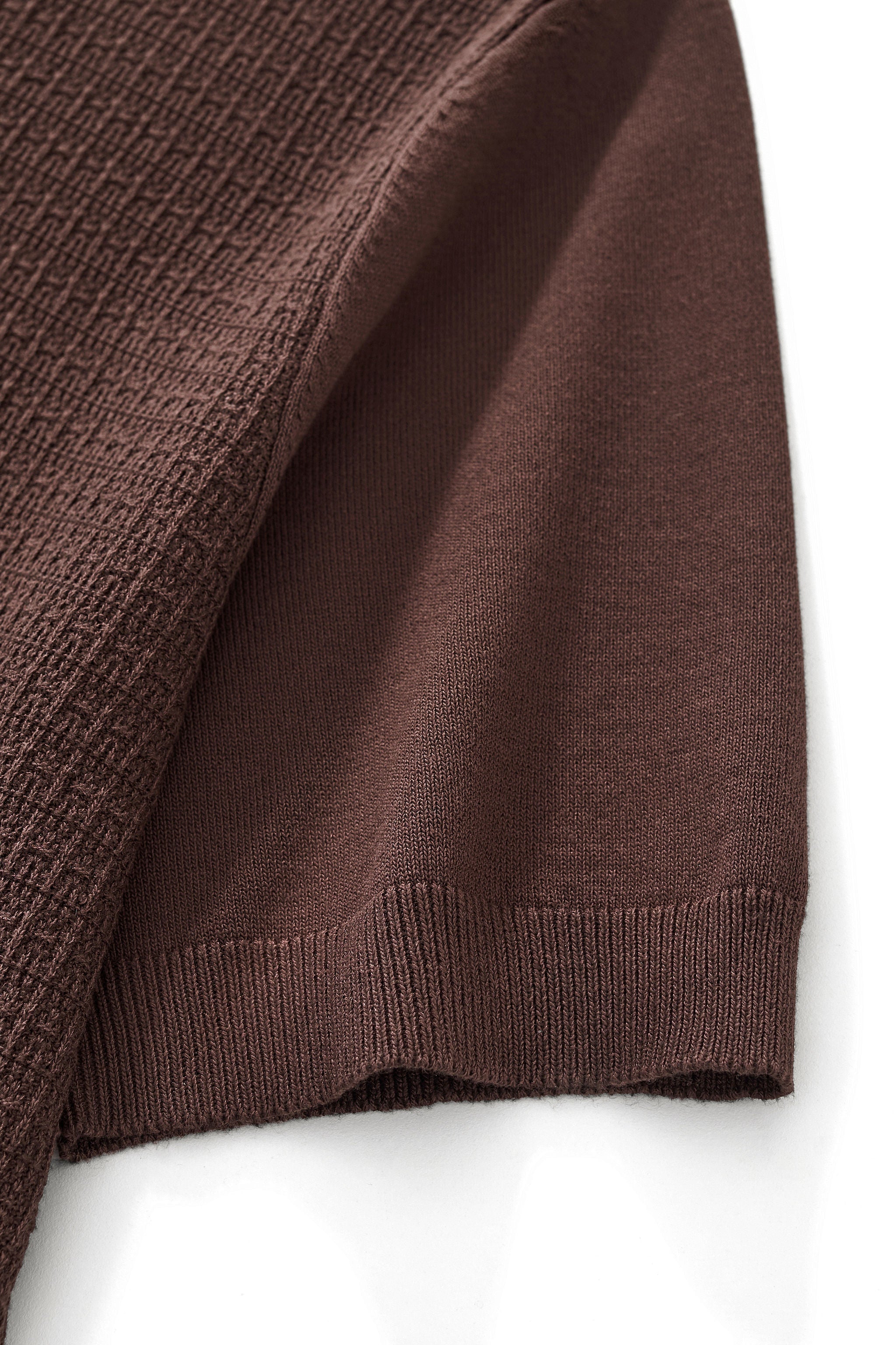 Milano Texture Knit Polo BROWN