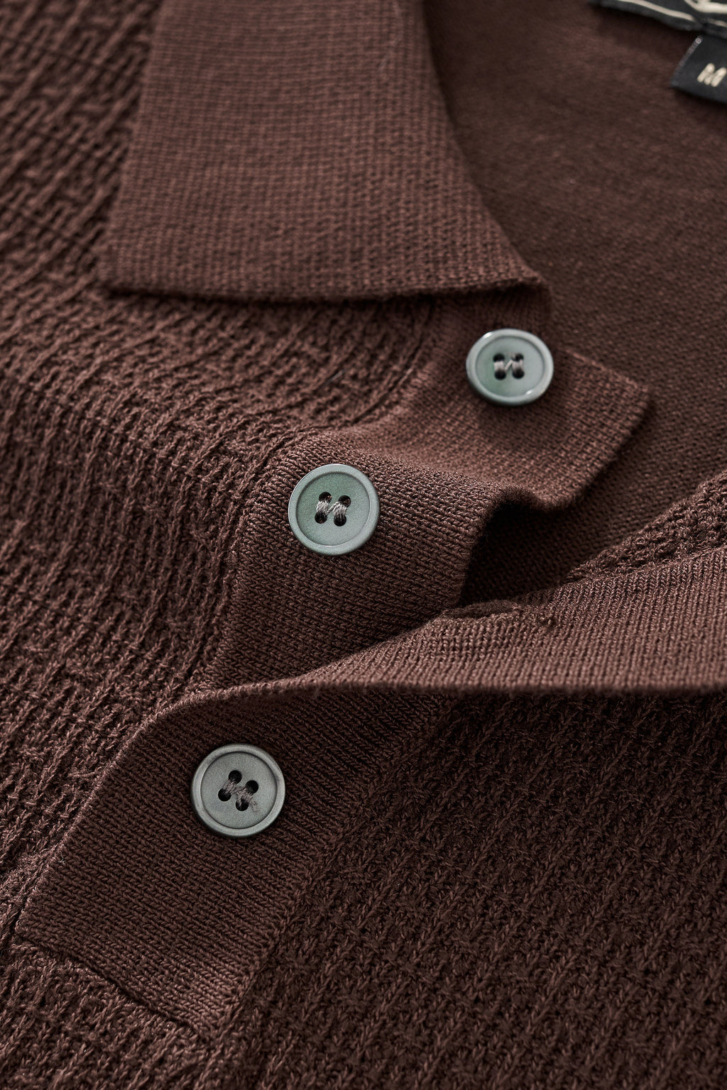 Milano Texture Knit Polo BROWN