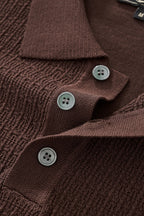 Milano Texture Knit Polo BROWN