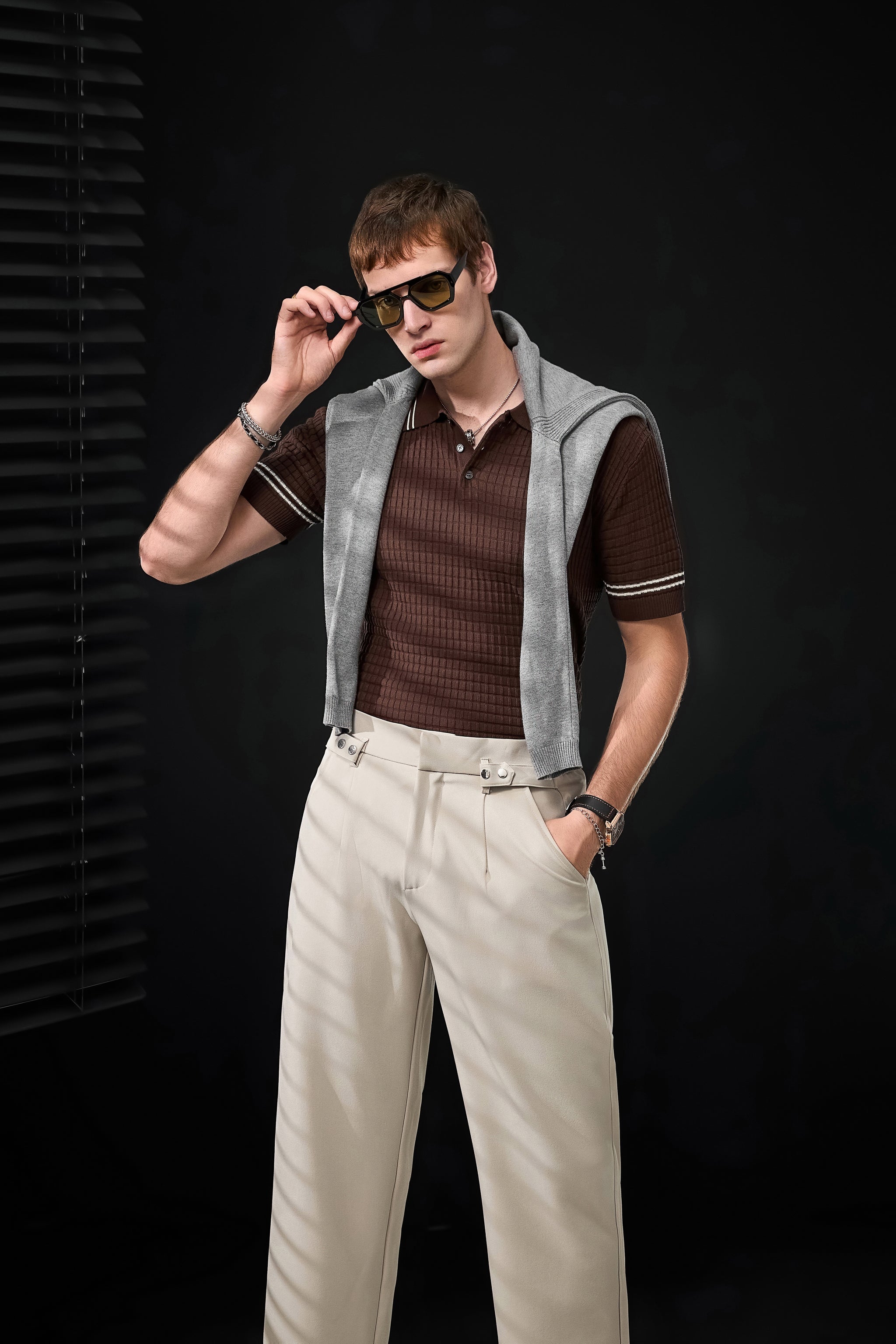 Refined Motion Knit Polo COFFEE