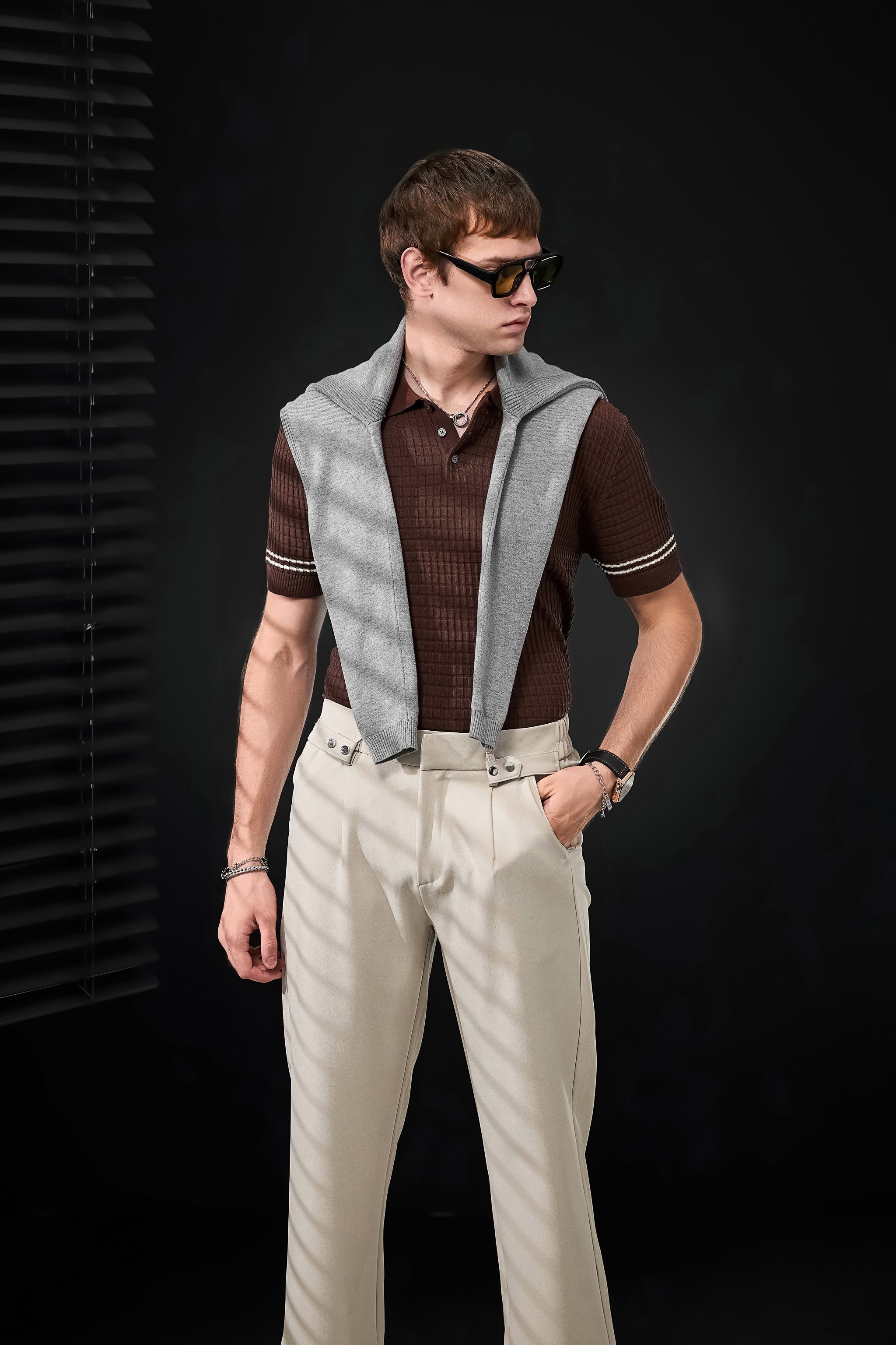 Refined Motion Knit Polo COFFEE