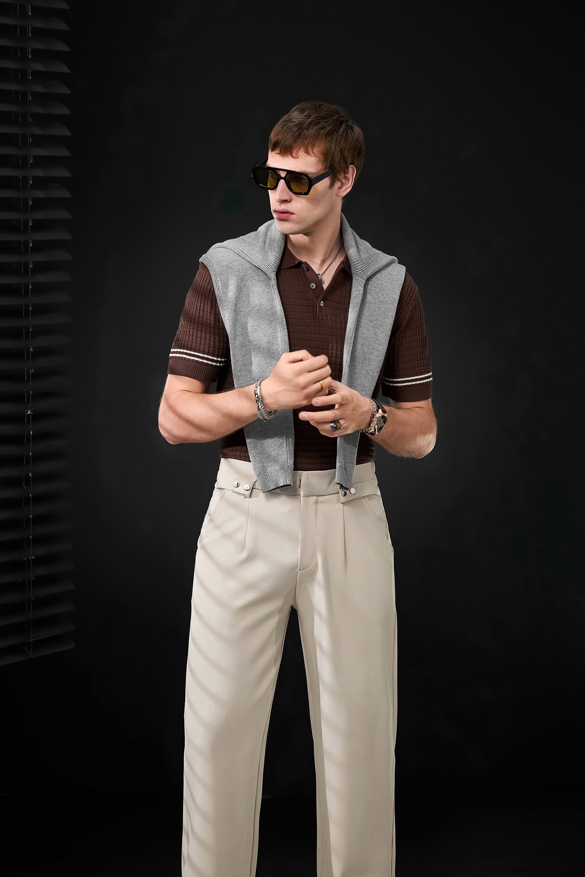 Refined Motion Knit Polo COFFEE