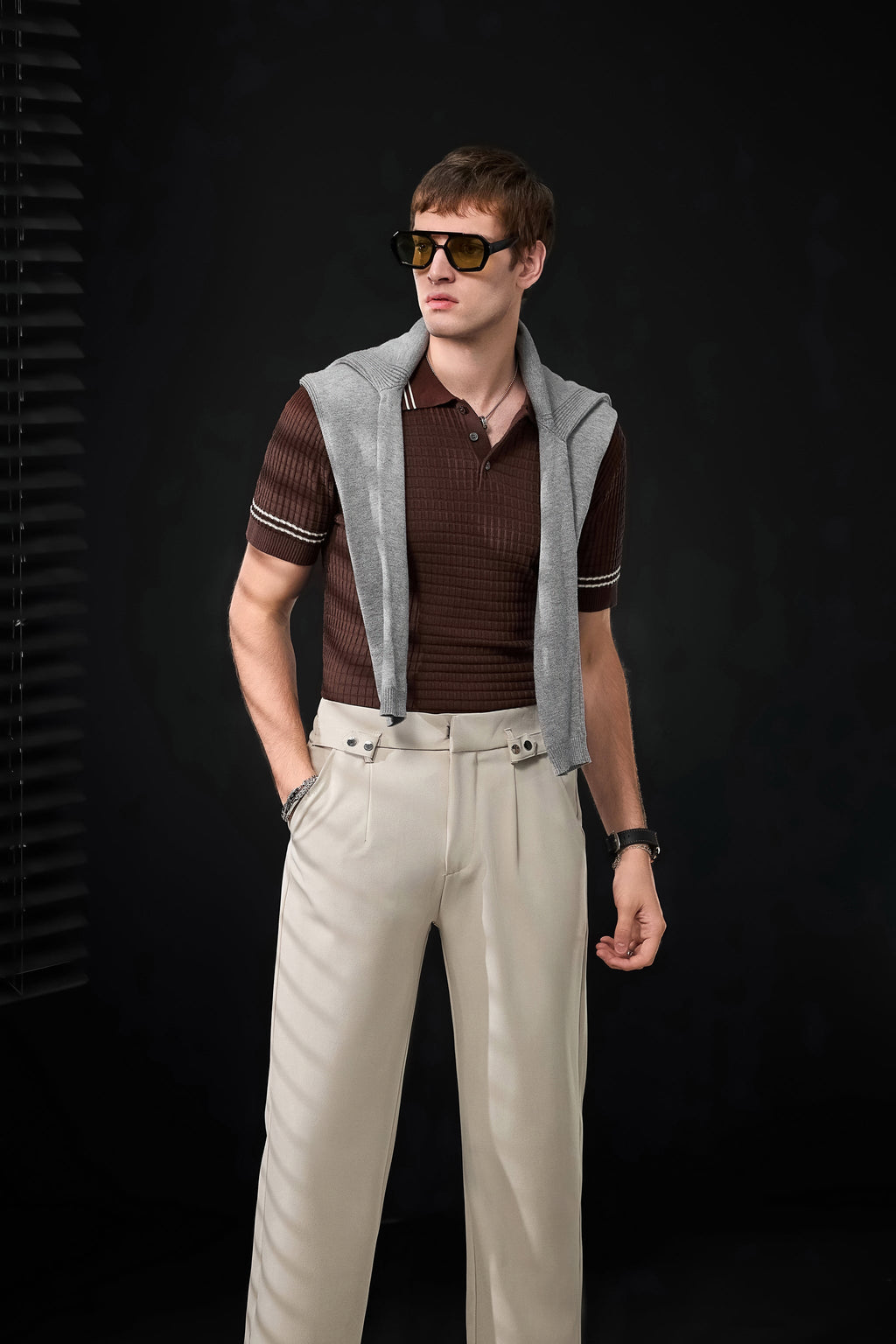 Refined Motion Knit Polo COFFEE