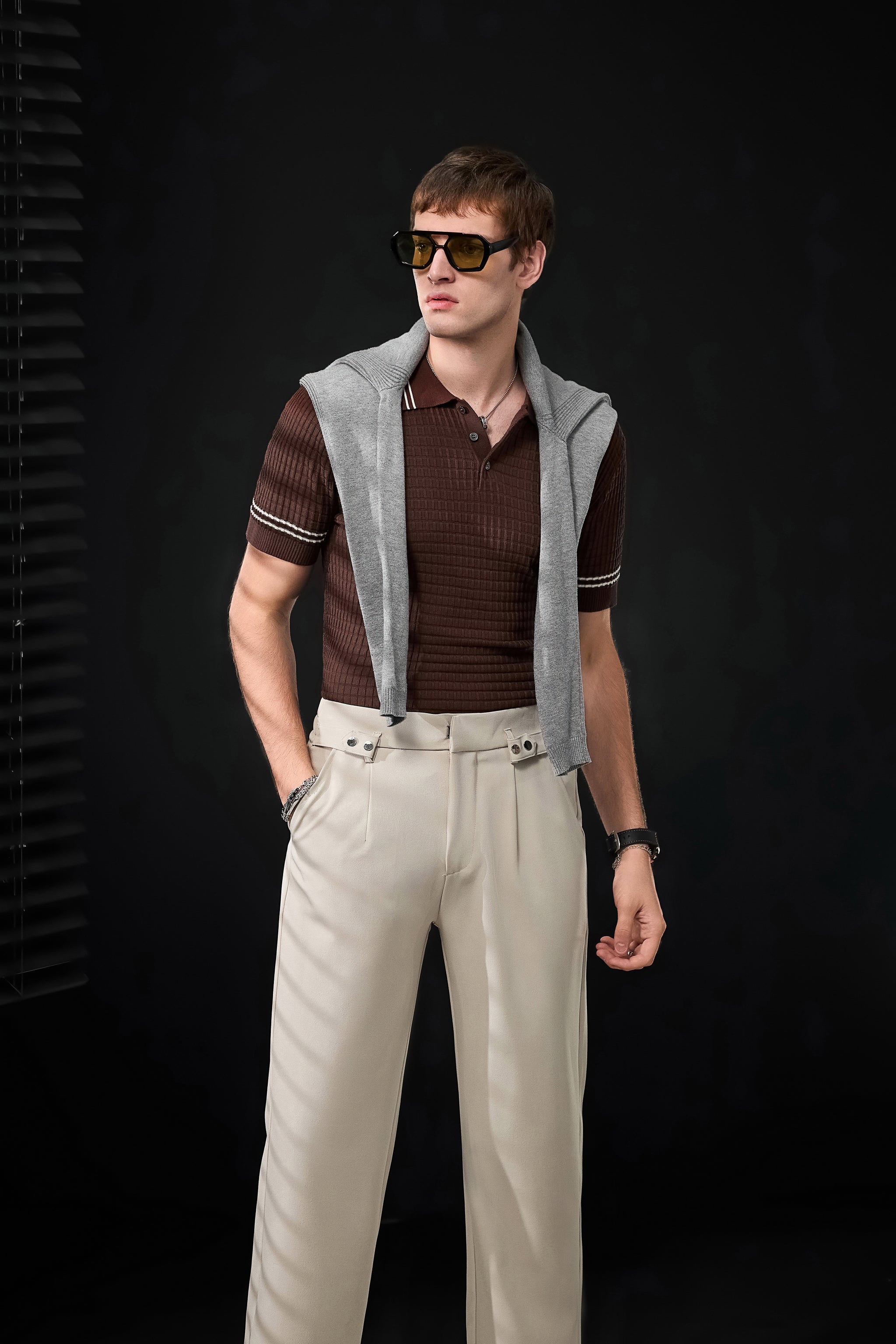 Refined Motion Knit Polo COFFEE
