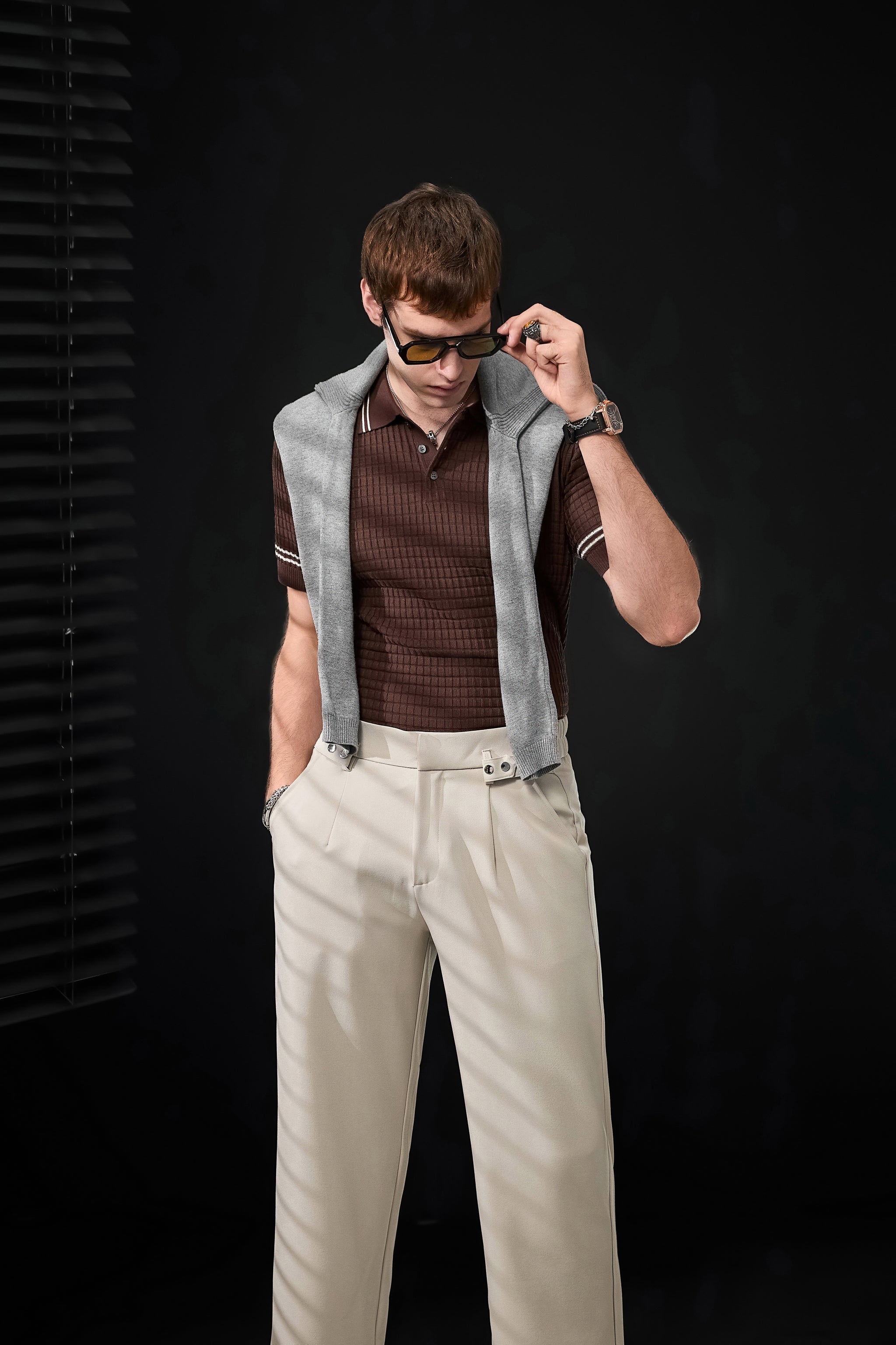 Refined Motion Knit Polo COFFEE