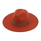 Fashionable Fedora Hats Women Wide Brim Dress Caps  Women's Fedora Hats Elegant Wide Brim Fedora Hat  Wedding Men Hat Warm Retro Style Belt 56-58cm Stevvex
