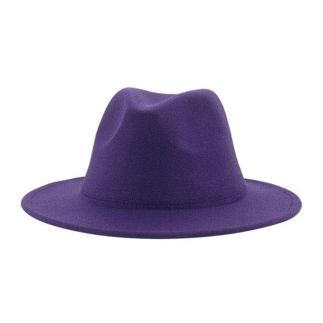 Women Luxury Fedora Hat Women Fedora Hat Women Solid Wide Brim Winter Men Hat Retro Wide Autumn Unique Style Men Hat Vintage Brown Formal Wedding Fedora Hats Stevvex