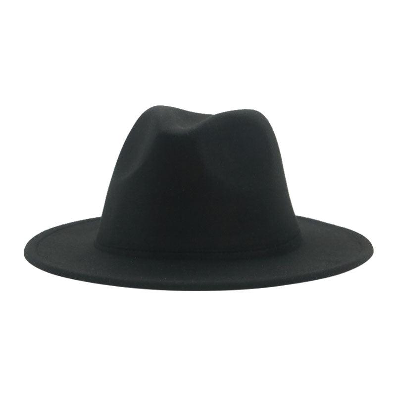 Women Luxury Fedora Hat Women Fedora Hat Women Solid Wide Brim Winter Men Hat Retro Wide Autumn Unique Style Men Hat Vintage Brown Formal Wedding Fedora Hats Stevvex
