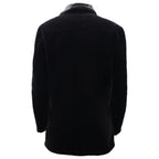 Faux Fur Collar Velvet Jacket BLACK